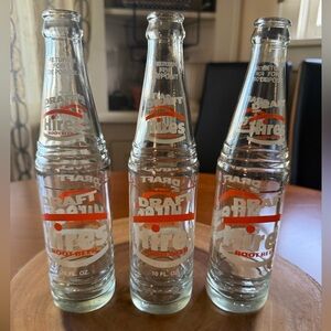 Vintage 1960s Hires Draft Style Root Beer Glass Bottle, 10oz LOT of 3 bottles